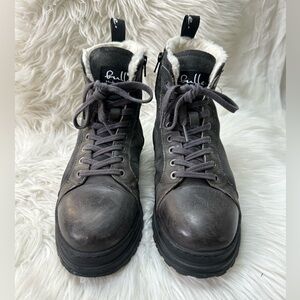 Bulle Dry Size 41 Gray Leather Boots with Fur Lining